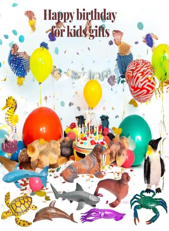 Munmoll Big Animal Toy Set for Kids Boys and Girls Sea10 Pcs Realistic Animals Action Figure Playroom Educational and Learning Toys Birthday Christmas Gifts Animal Toy Fish for Kids - Image 3